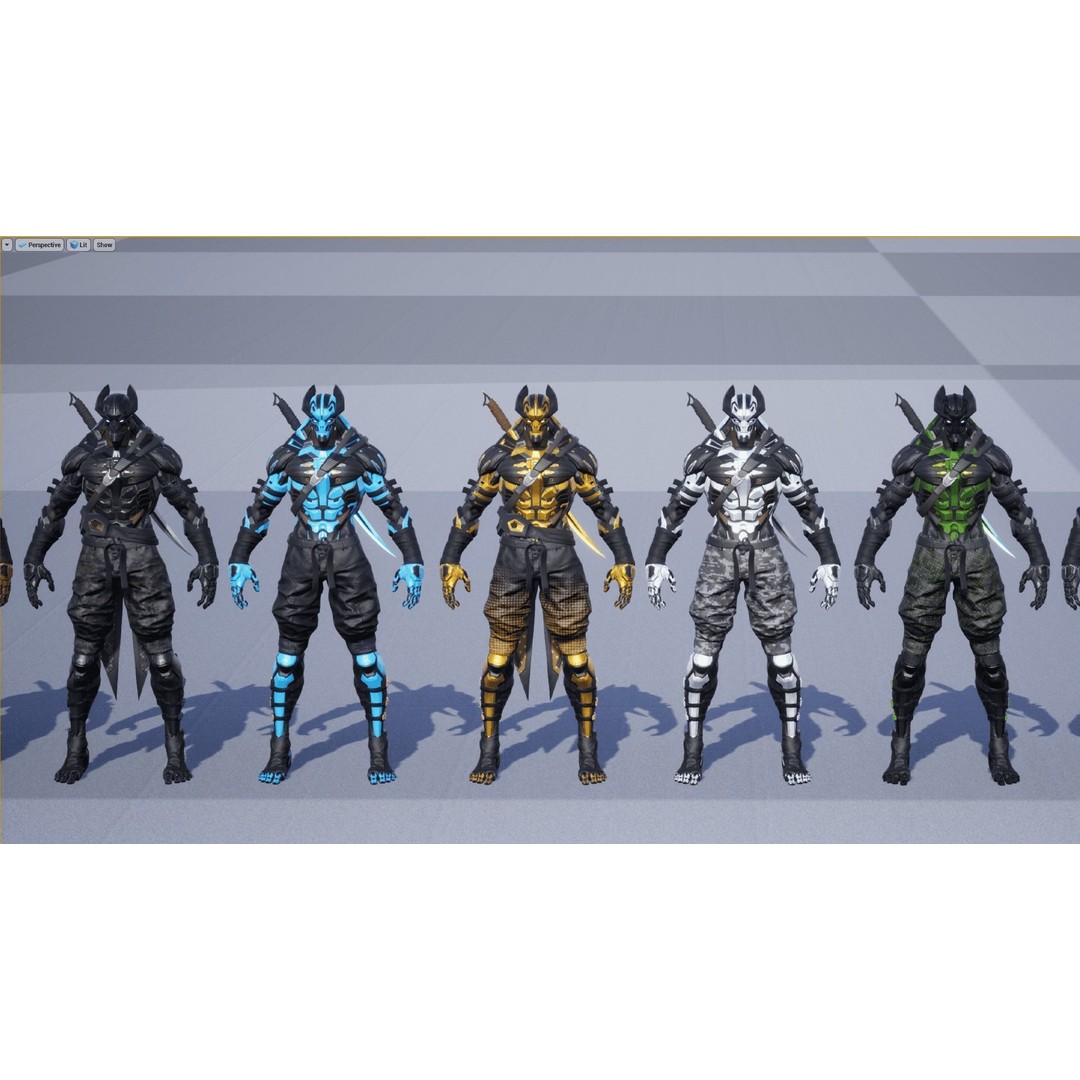 Robot2 Cyber Ninja 3D Model – Low Poly Rigged Character for Games, FBX
