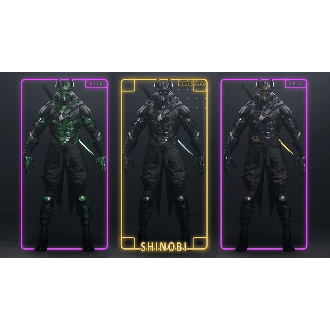 Robot2 Cyber Ninja 3D Model – Low Poly Rigged Character for Games, FBX - View 11