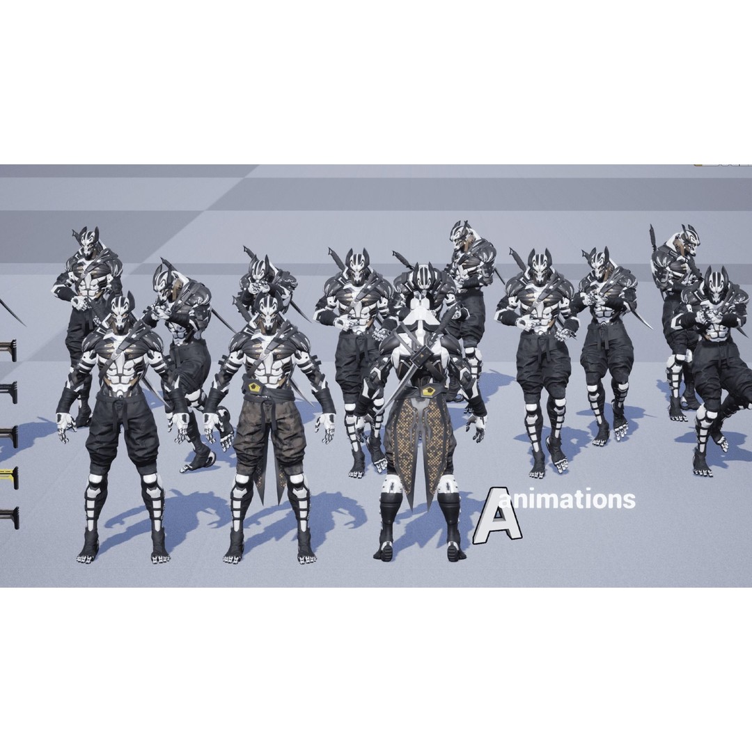 Robot2 Cyber Ninja 3D Model – Low Poly Rigged Character for Games, FBX - View 14
