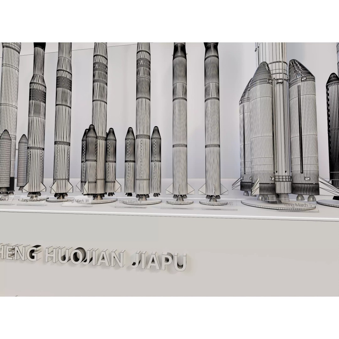 Long March Rocket 3D Model – High Detail Aerospace Asset, FBX, OBJ - View 11