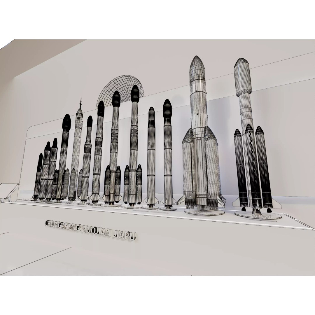 Long March Rocket 3D Model – High Detail Aerospace Asset, FBX, OBJ - View 13