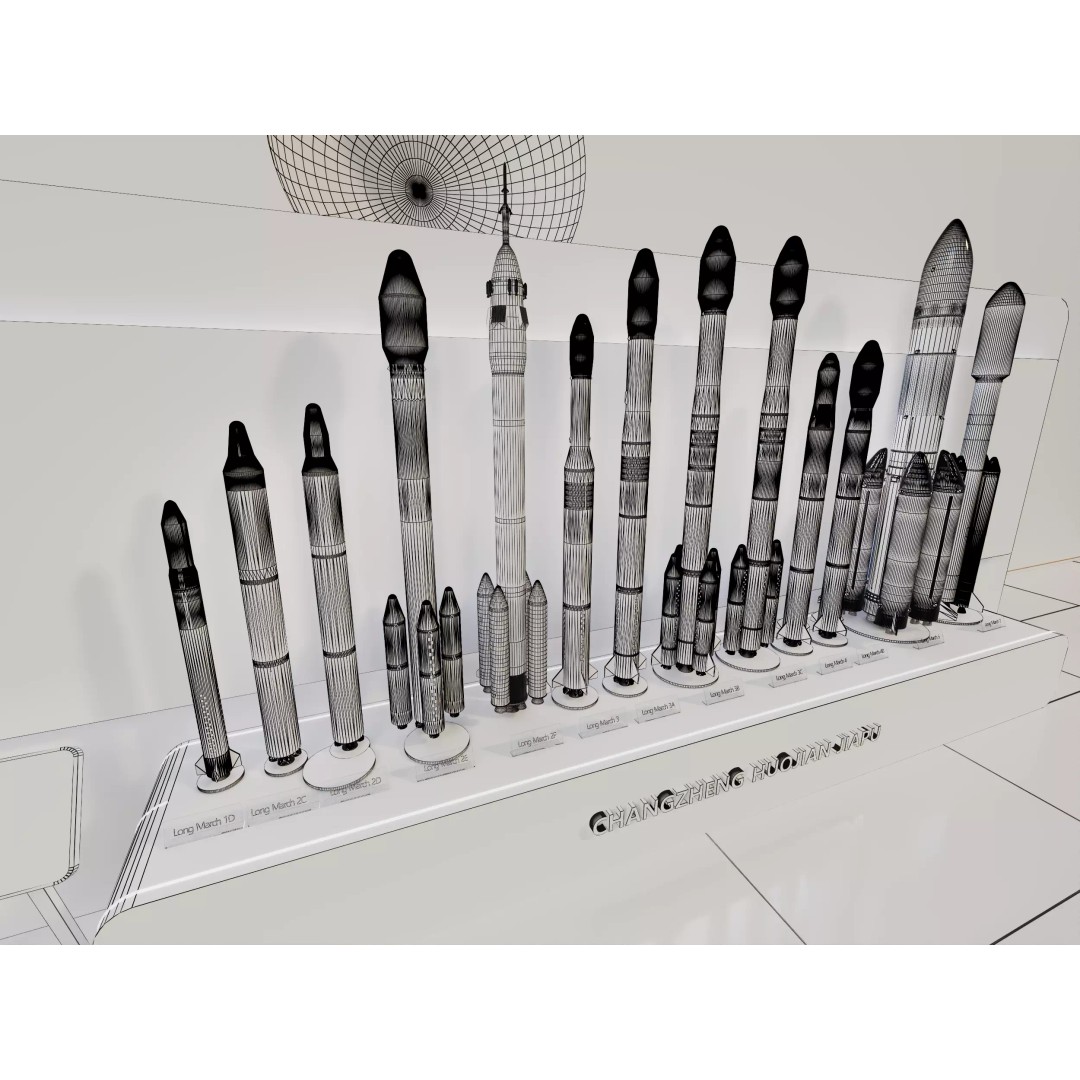 Long March Rocket 3D Model – High Detail Aerospace Asset, FBX, OBJ - View 14
