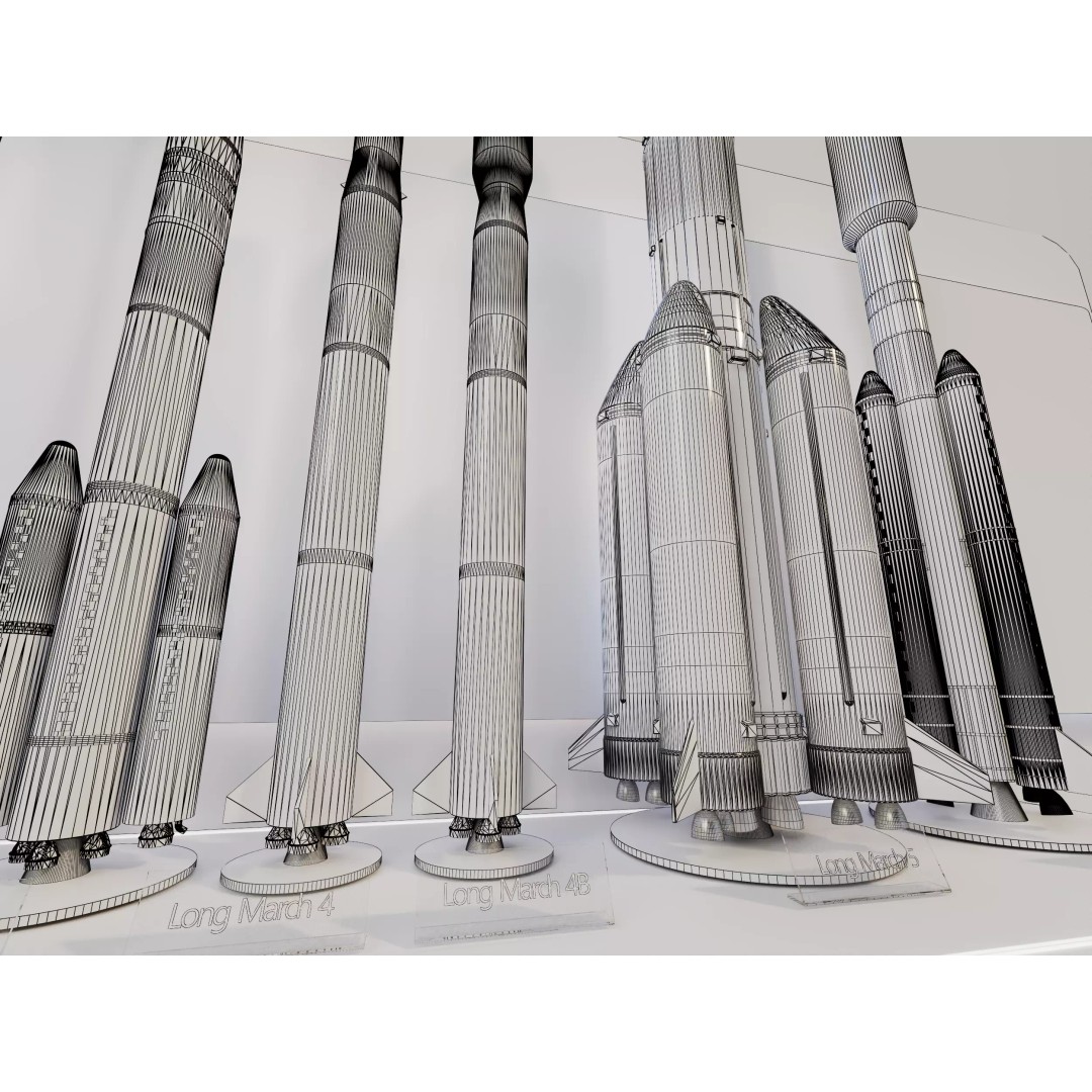 Long March Rocket 3D Model – High Detail Aerospace Asset, FBX, OBJ - View 15