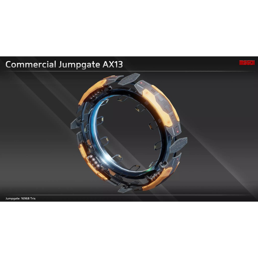 Commercial Jumpgate AX13 3D Model – Low Poly Game Asset, FBX & OBJ - View 2