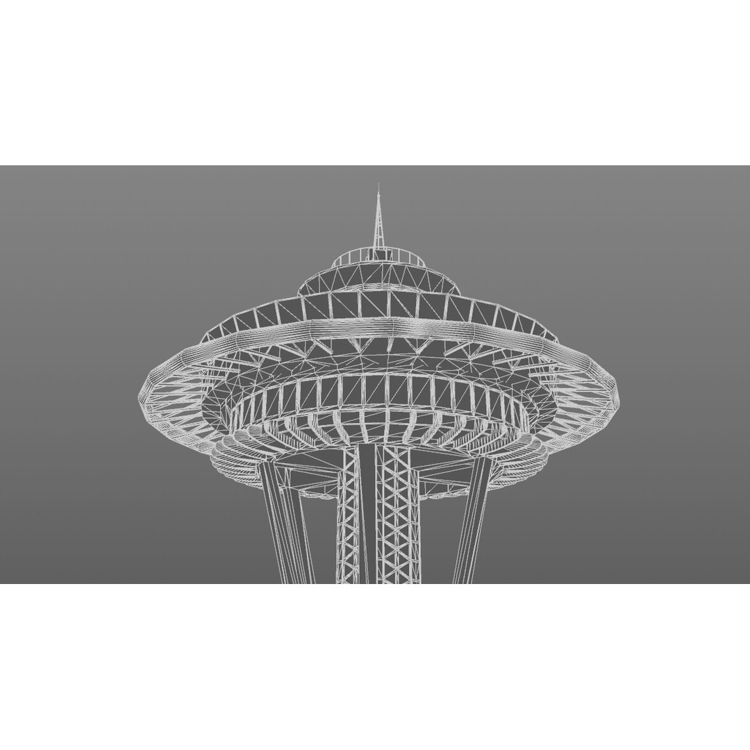 Space Needle 3D Model – High Poly Landmark Asset, FBX, OBJ - View 11