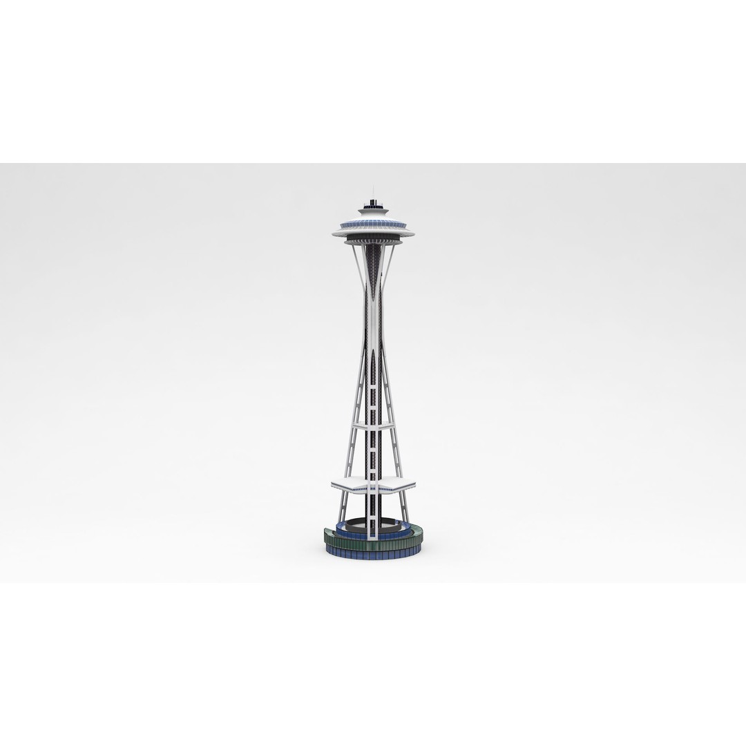 Space Needle 3D Model – High Poly Landmark Asset, FBX, OBJ - View 5