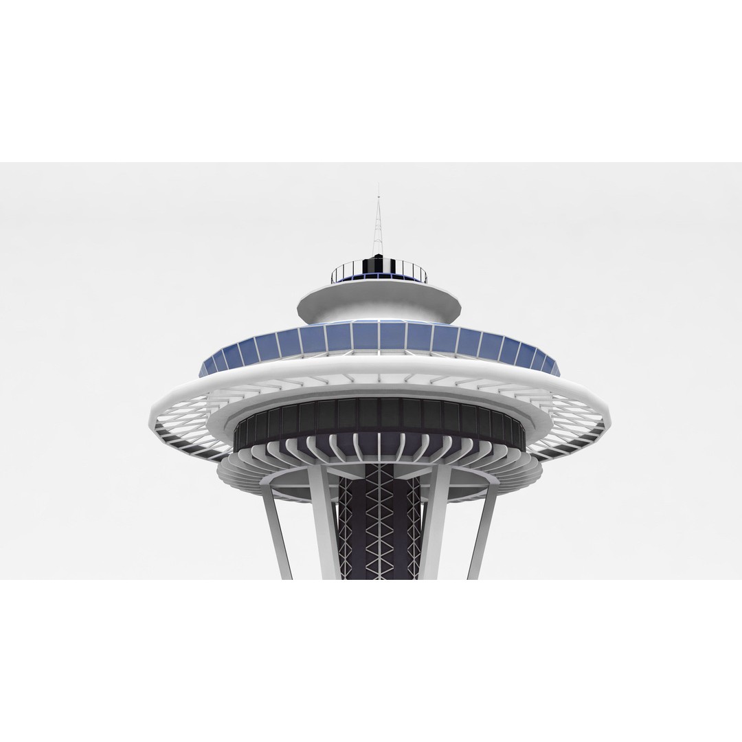 Space Needle 3D Model – High Poly Landmark Asset, FBX, OBJ - View 7