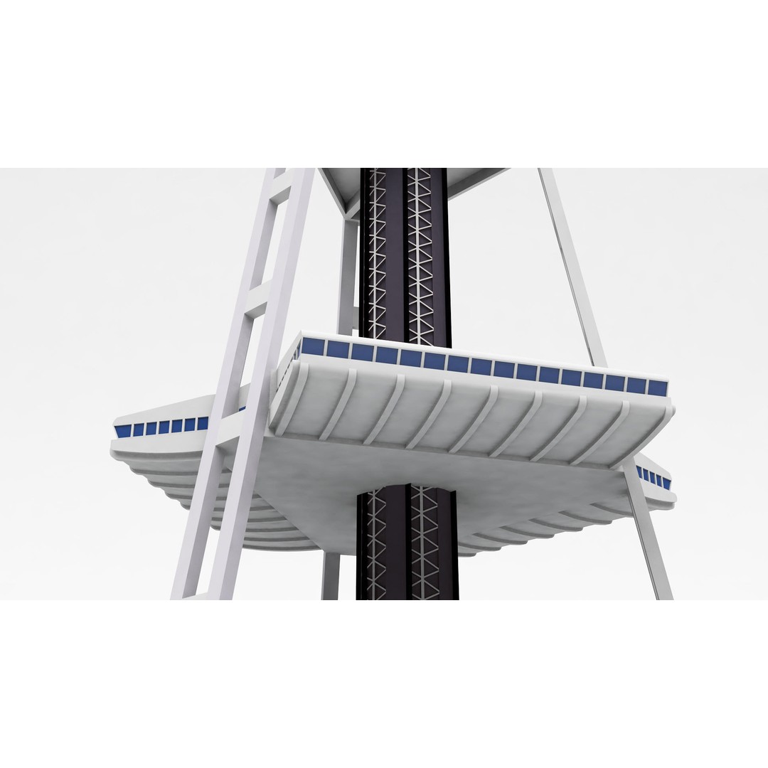 Space Needle 3D Model – High Poly Landmark Asset, FBX, OBJ - View 8