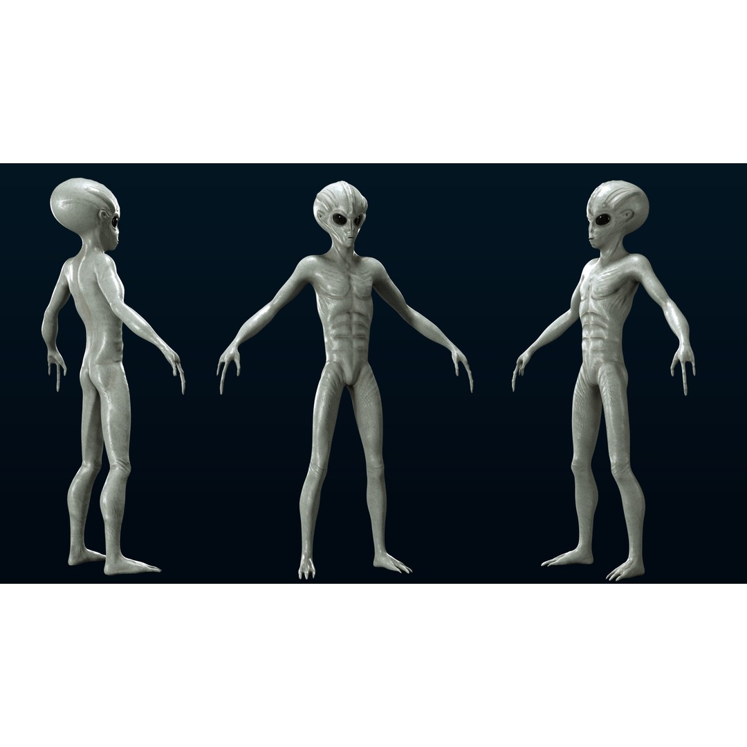 Alien Character 3D Model – Sci-Fi Humanoid with PBR Textures, FBX - View 4