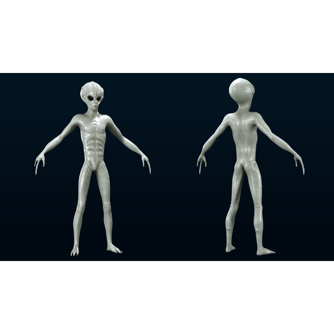 Alien Character 3D Model – Sci-Fi Humanoid with PBR Textures, FBX - View 7