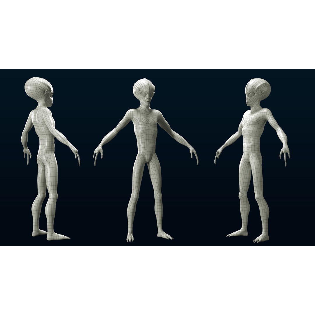 Alien Character 3D Model – Sci-Fi Humanoid with PBR Textures, FBX - View 8