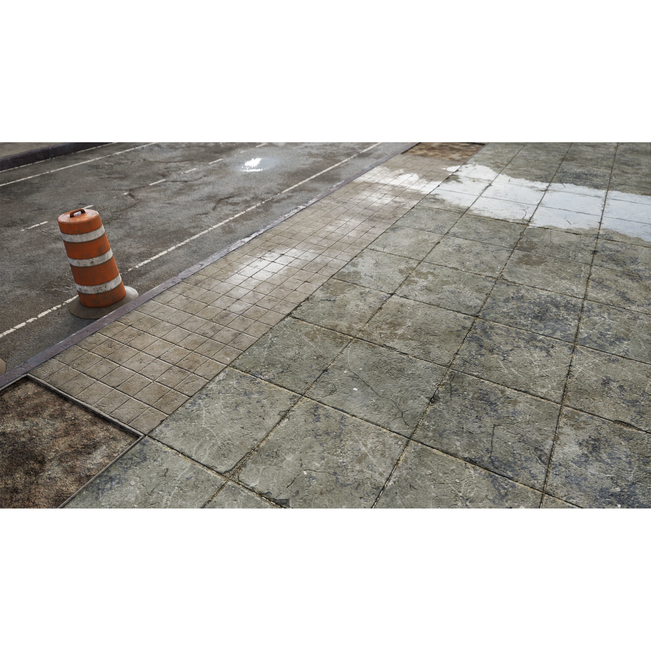 Side Walk Modular - Low-Poly Game-Ready 3D Model - View 12