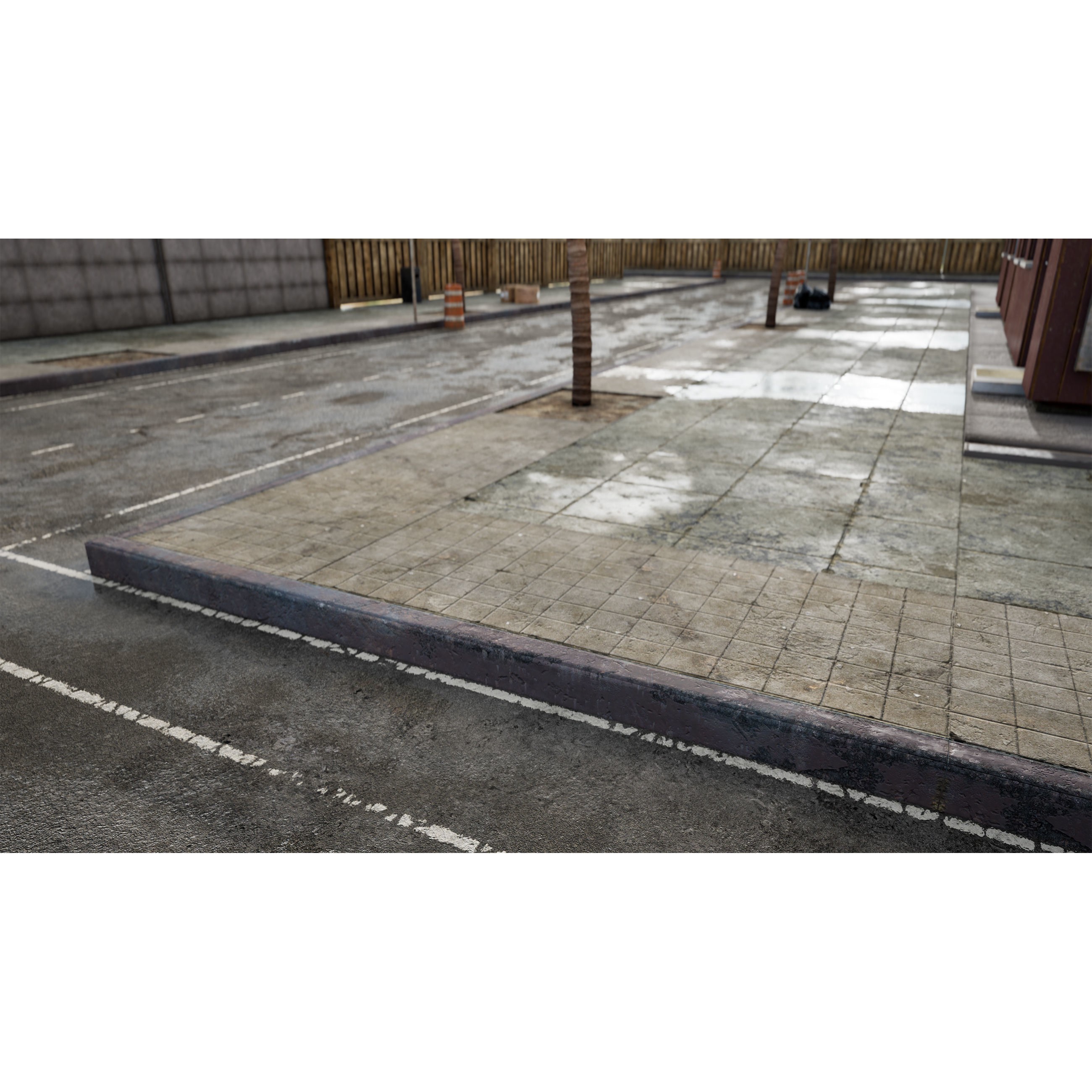 Side Walk Modular - Low-Poly Game-Ready 3D Model - View 13