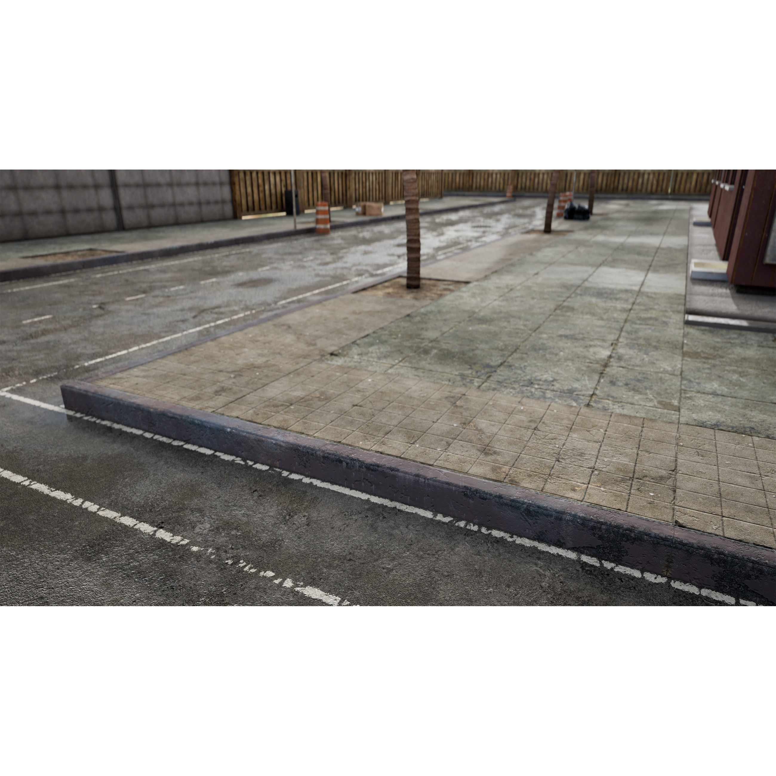 Side Walk Modular - Low-Poly Game-Ready 3D Model - View 14