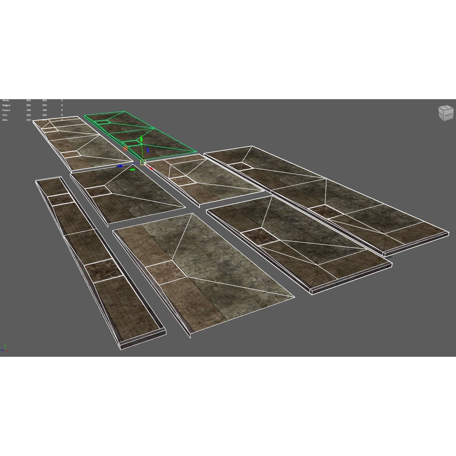 Side Walk Modular - Low-Poly Game-Ready 3D Model - View 3