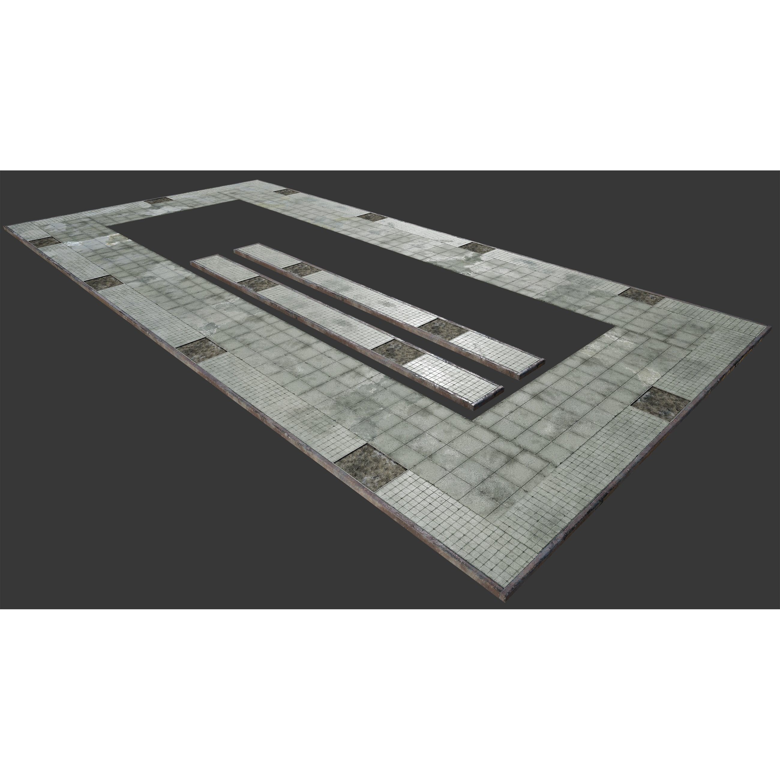 Side Walk Modular - Low-Poly Game-Ready 3D Model - View 7