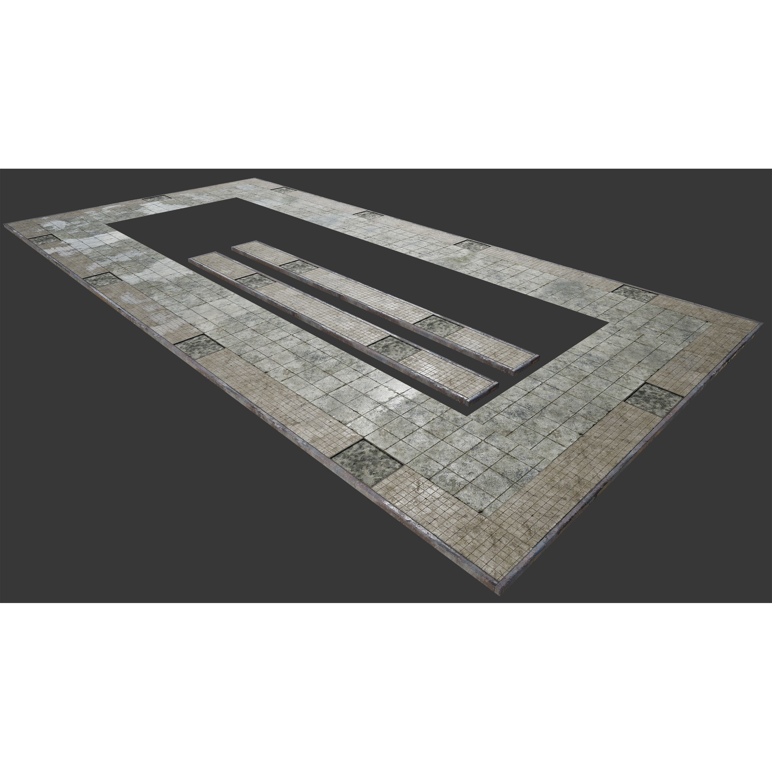 Side Walk Modular - Low-Poly Game-Ready 3D Model - View 8