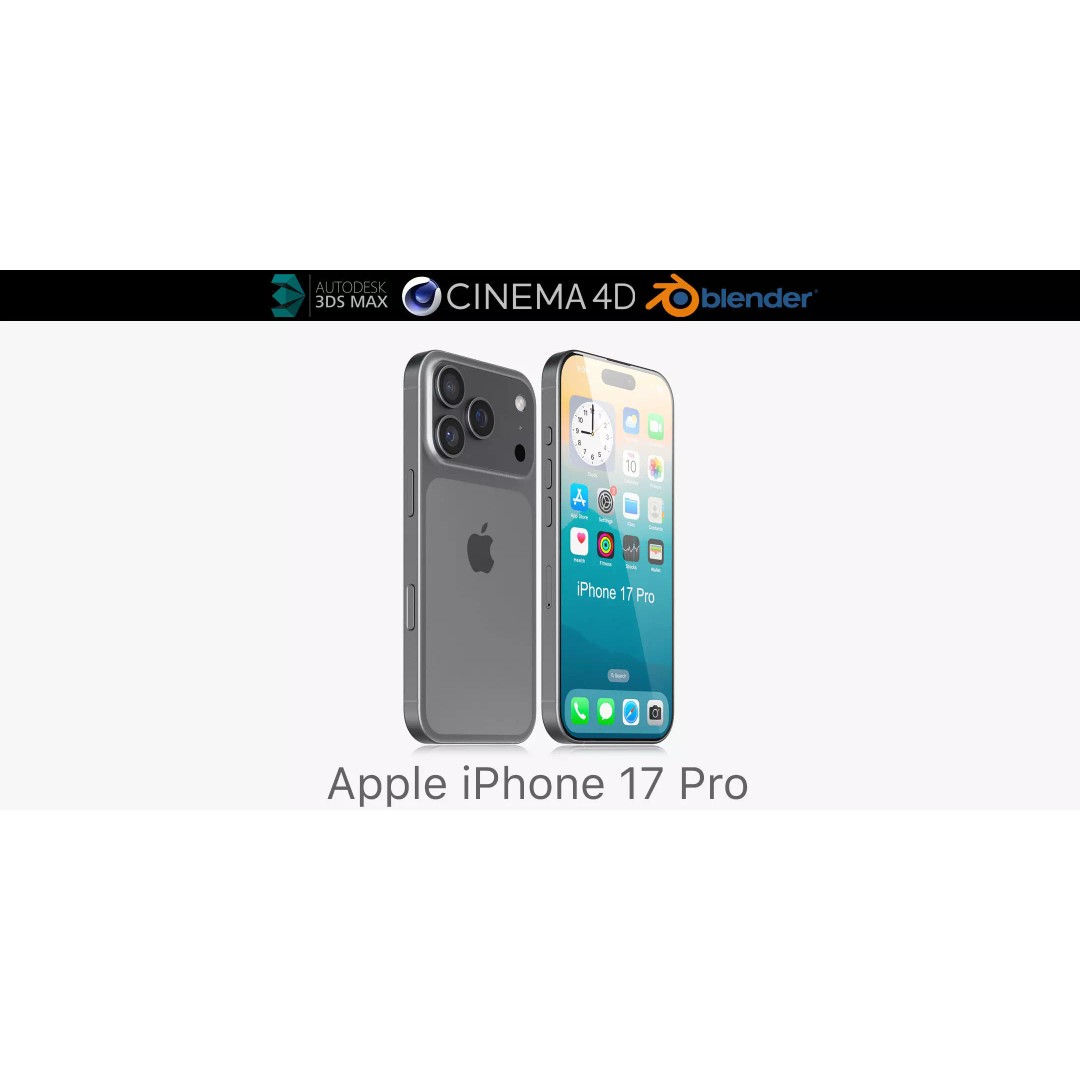 Apple iPhone 17 Pro V2 3D Model – Realistic PBR Smartphone, Blender, FBX, OBJ - View 2