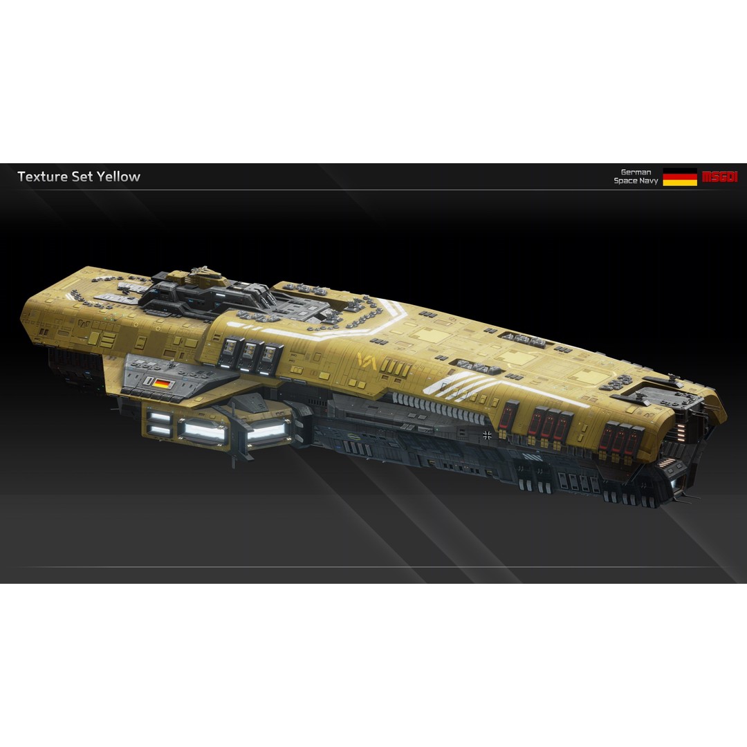 Fafnir Class Spaceship 3D Model – Low Poly Game Asset, FBX, OBJ