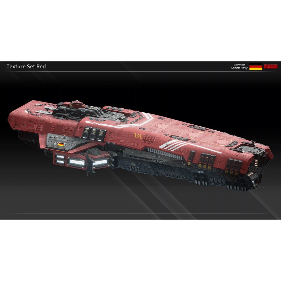 Fafnir Class Spaceship 3D Model – Low Poly Game Asset, FBX, OBJ - View 16