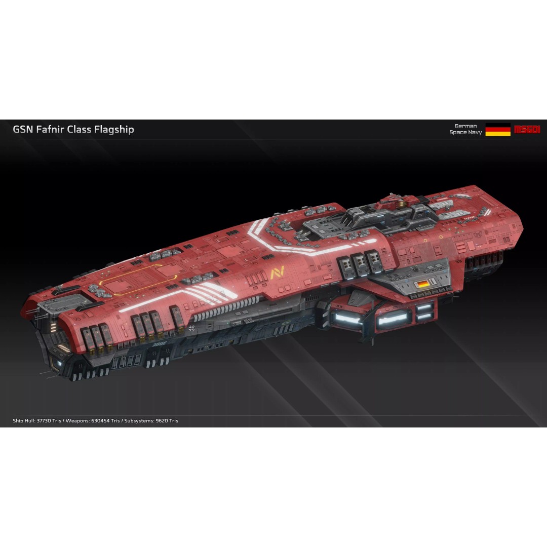 Fafnir Class Spaceship 3D Model – Low Poly Game Asset, FBX, OBJ - View 2