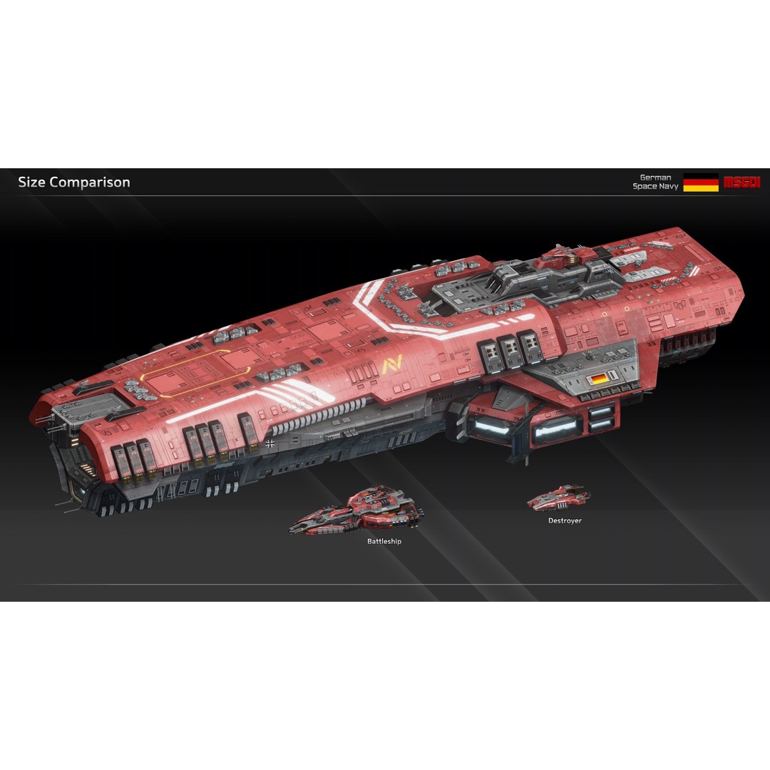 Fafnir Class Spaceship 3D Model – Low Poly Game Asset, FBX, OBJ - View 9