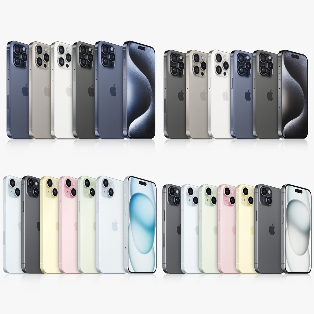 Apple iPhone 15 3D Model – Realistic Phone Asset, PBR Textures - View 3