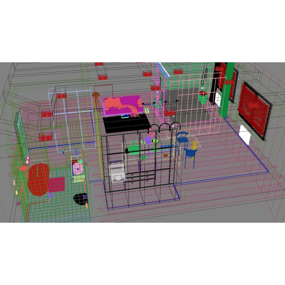 Modern Residential Interior 3D Model – High Quality Apartment Scene, FBX & OBJ