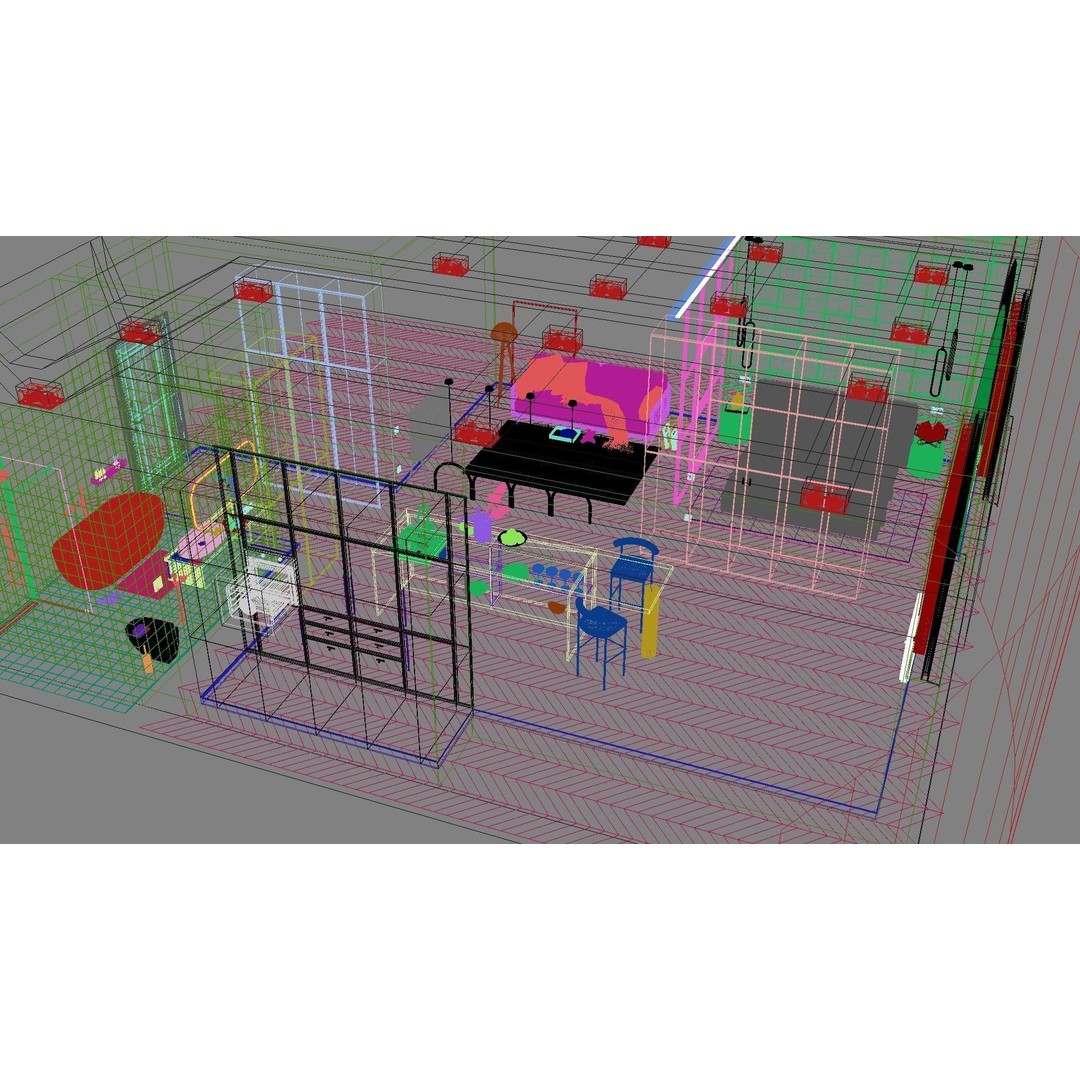 Modern Residential Interior 3D Model – High Quality Apartment Scene, FBX & OBJ - View 14