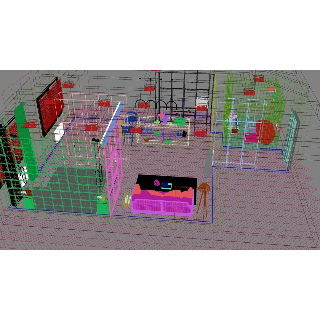 Modern Residential Interior 3D Model – High Quality Apartment Scene, FBX & OBJ - View 23