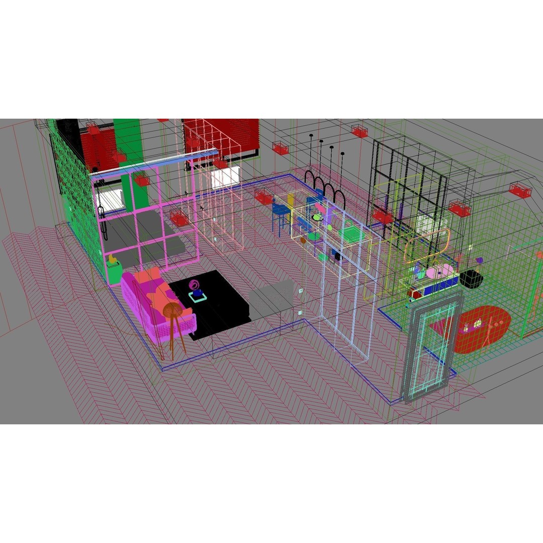 Modern Residential Interior 3D Model – High Quality Apartment Scene, FBX & OBJ - View 24