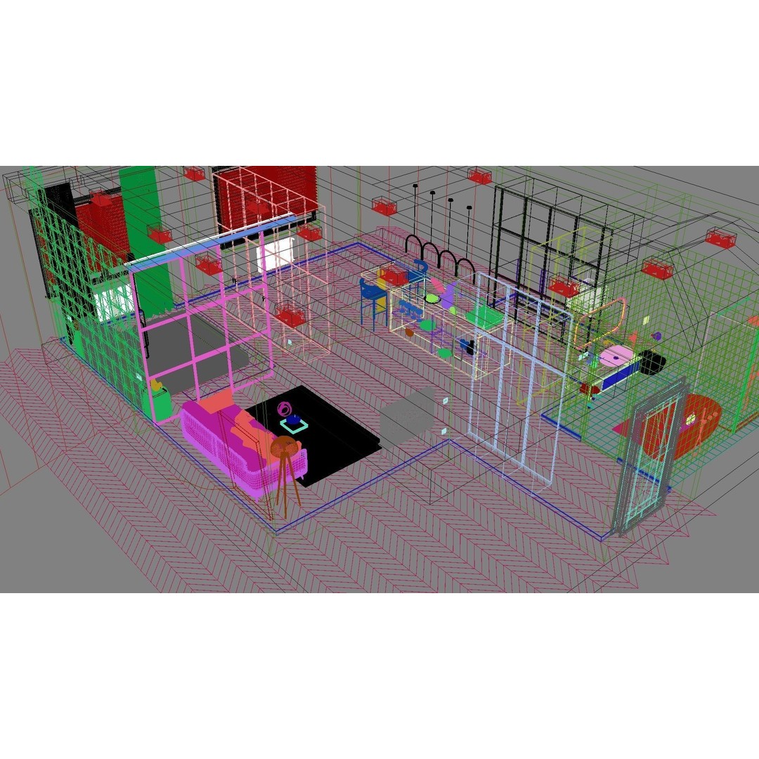Modern Residential Interior 3D Model – High Quality Apartment Scene, FBX & OBJ - View 27