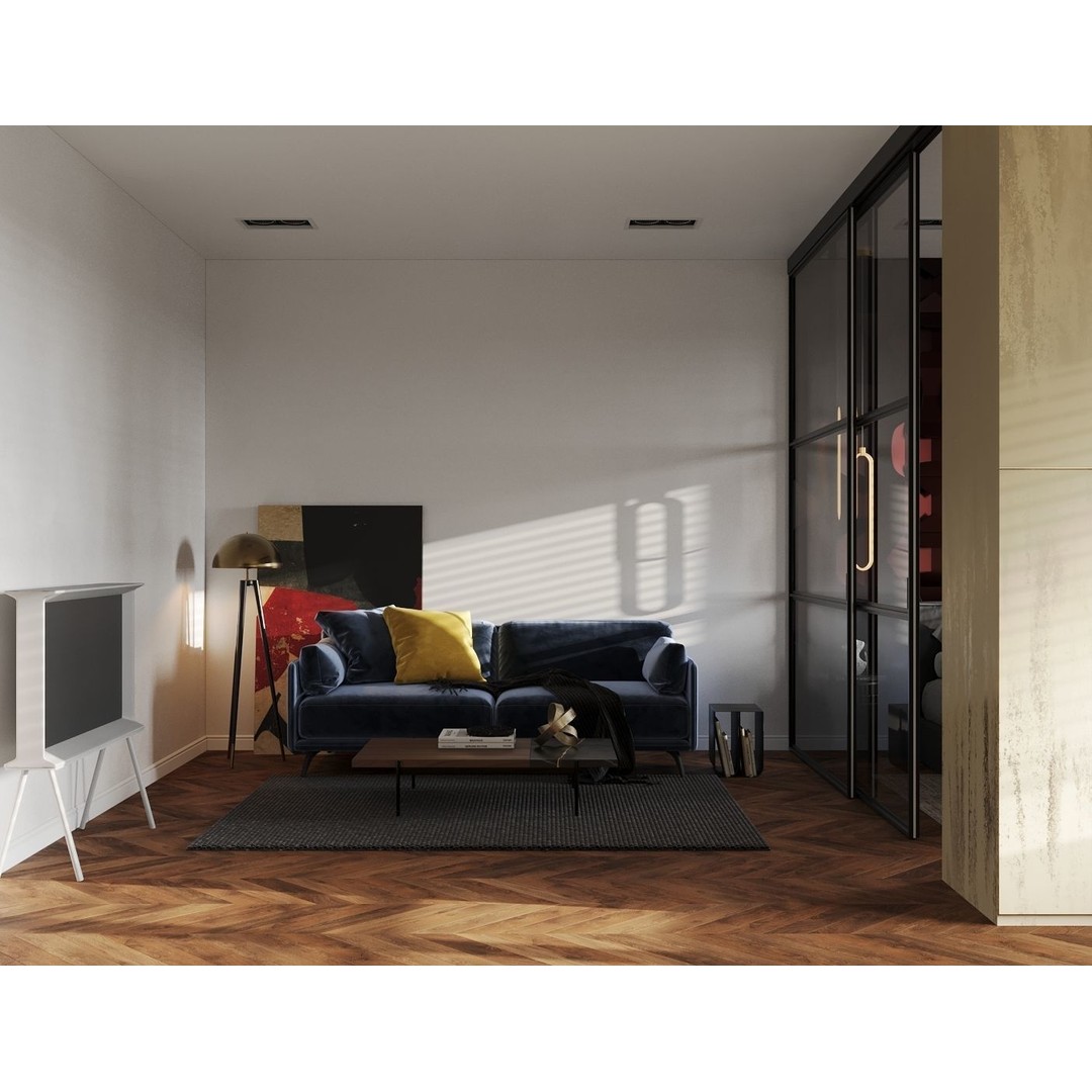 Modern Residential Interior 3D Model – High Quality Apartment Scene, FBX & OBJ - View 3