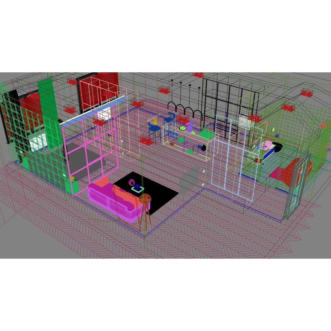 Modern Residential Interior 3D Model – High Quality Apartment Scene, FBX & OBJ - View 30