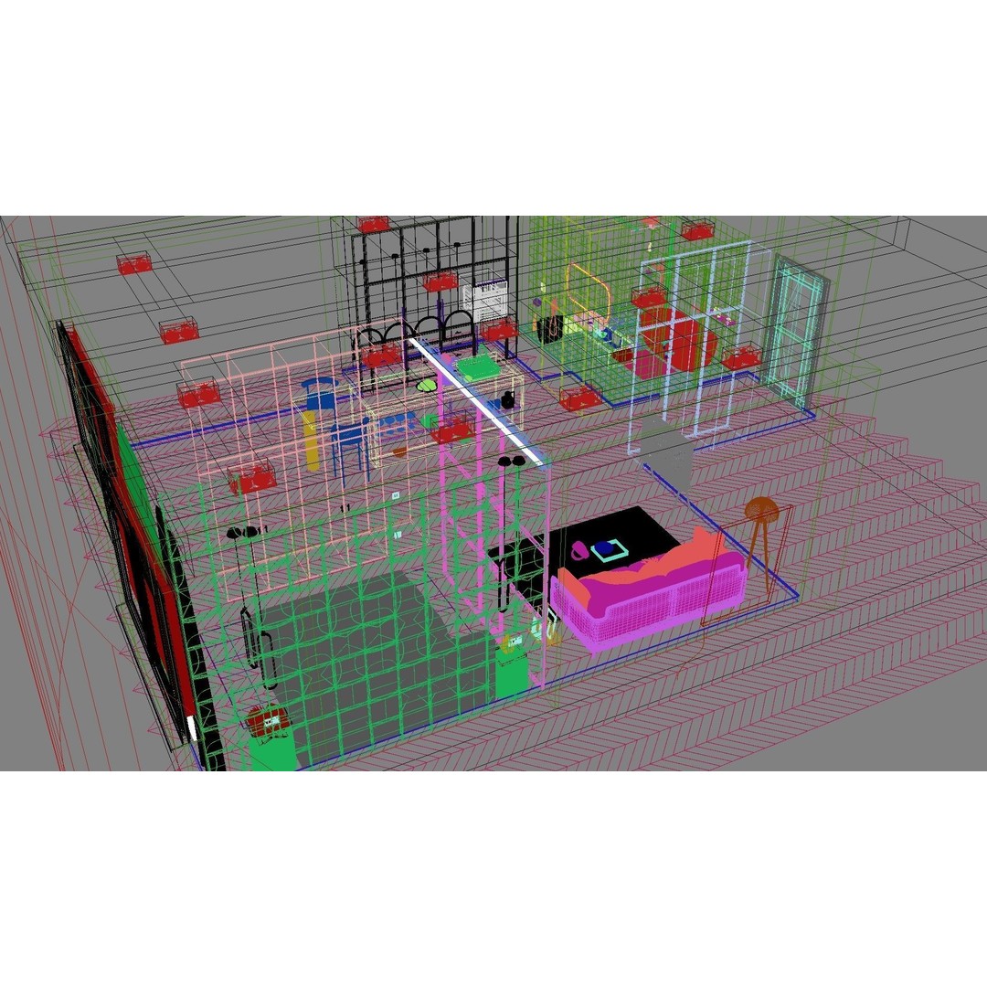 Modern Residential Interior 3D Model – High Quality Apartment Scene, FBX & OBJ - View 32