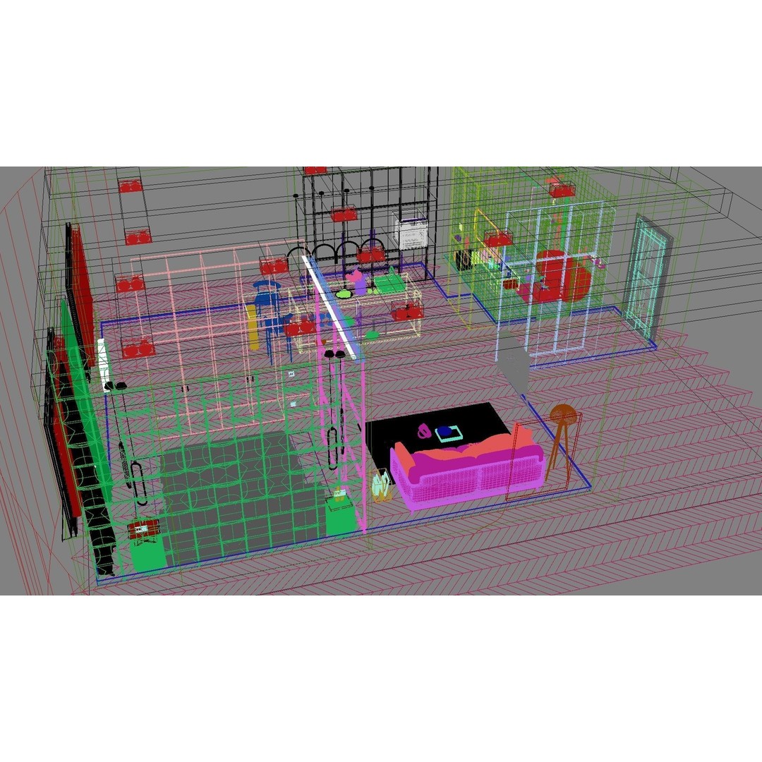 Modern Residential Interior 3D Model – High Quality Apartment Scene, FBX & OBJ - View 33