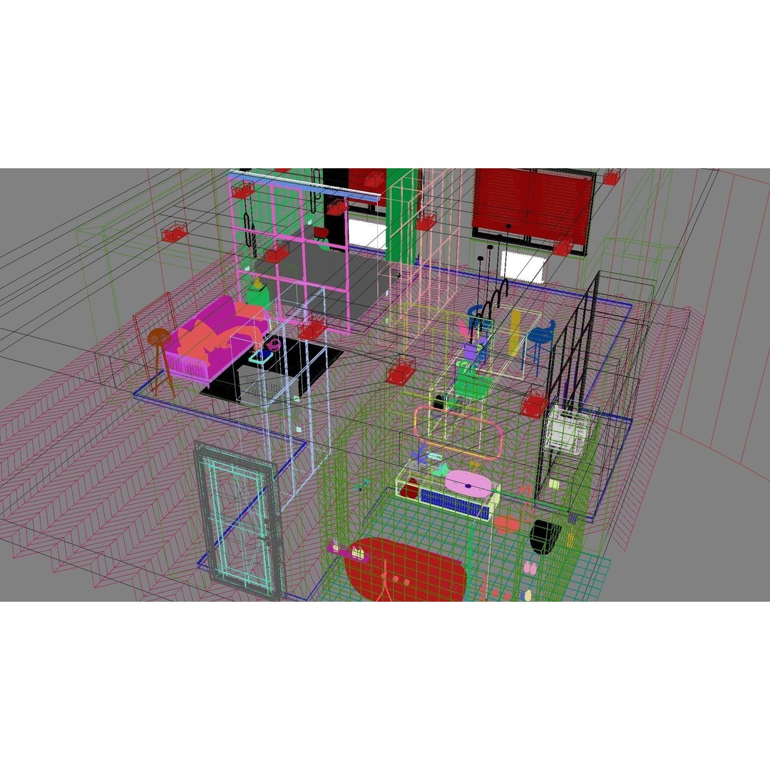 Modern Residential Interior 3D Model – High Quality Apartment Scene, FBX & OBJ - View 36