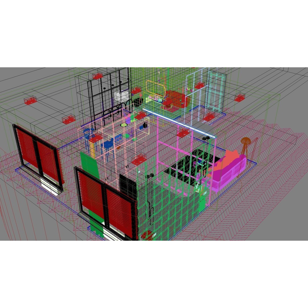Modern Residential Interior 3D Model – High Quality Apartment Scene, FBX & OBJ - View 37