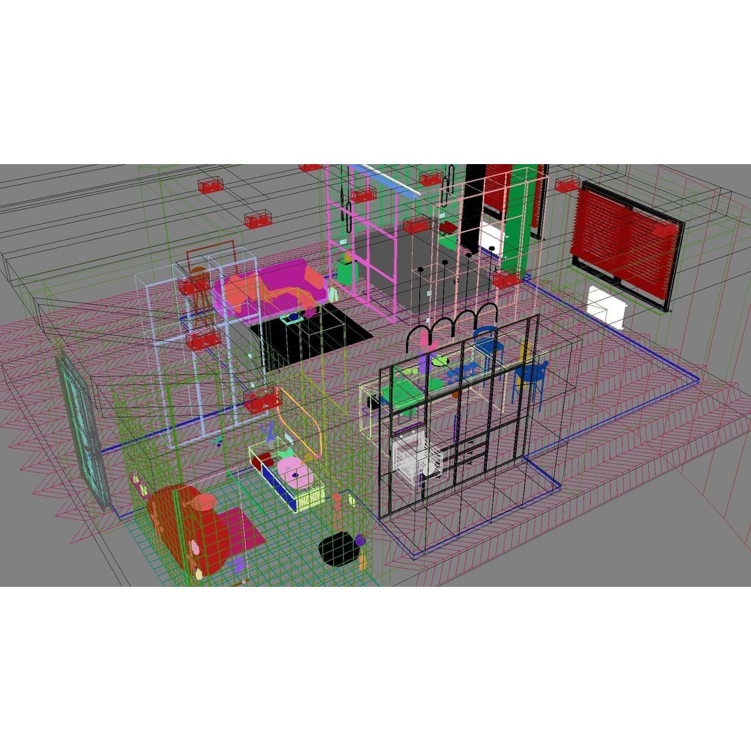 Modern Residential Interior 3D Model – High Quality Apartment Scene, FBX & OBJ - View 43