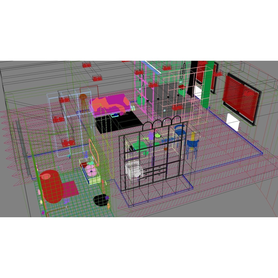 Modern Residential Interior 3D Model – High Quality Apartment Scene, FBX & OBJ - View 44