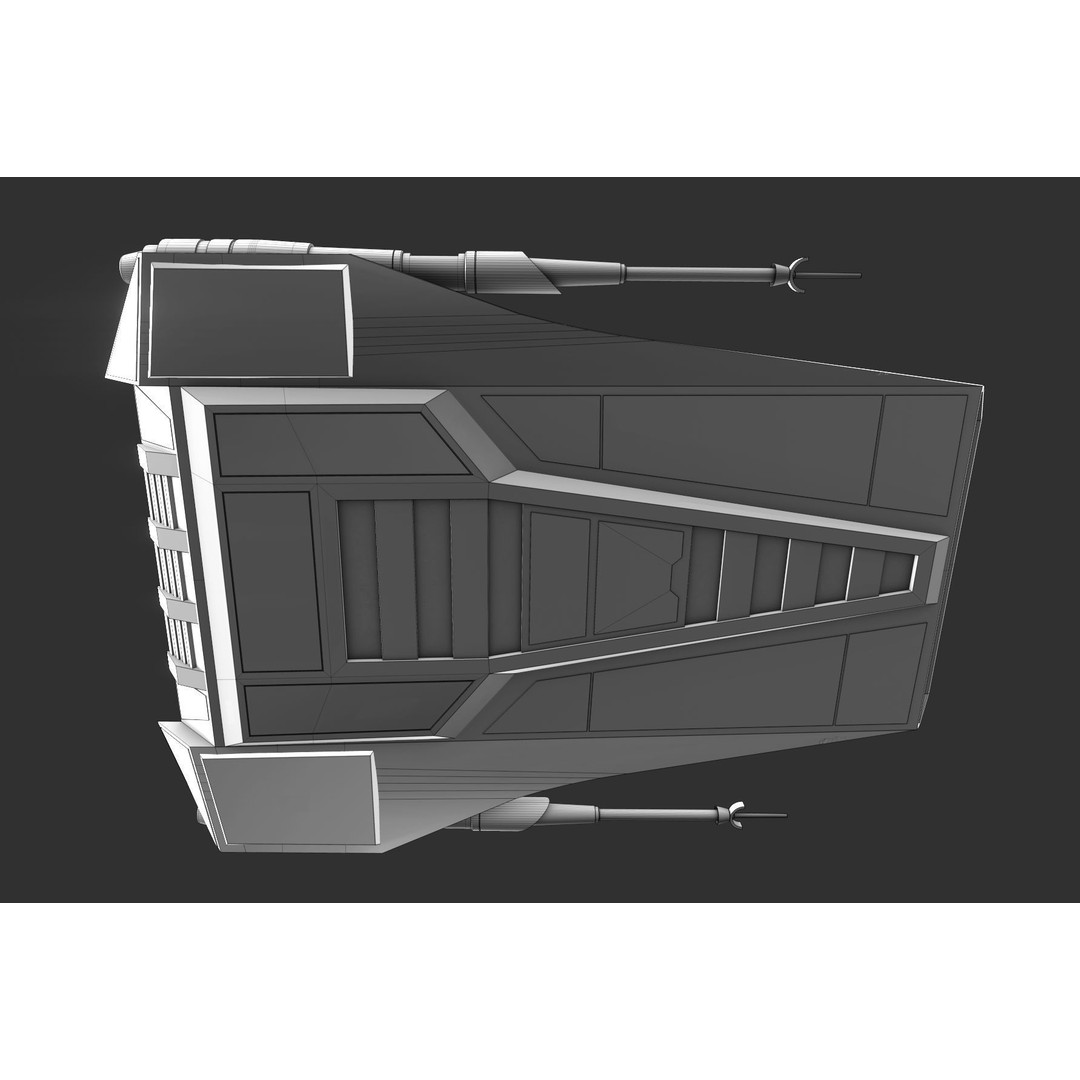 Airspeeder 3D Model – Low Poly Sci-Fi Vehicle, FBX, Game Ready - View 17