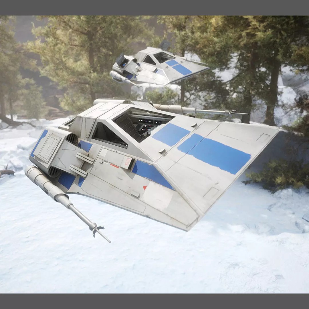 Airspeeder 3D Model – Low Poly Sci-Fi Vehicle, FBX, Game Ready - View 2