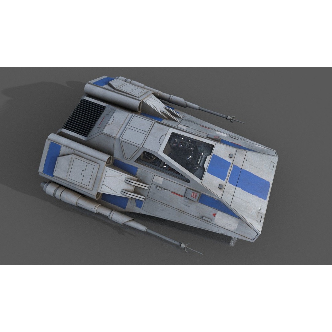Airspeeder 3D Model – Low Poly Sci-Fi Vehicle, FBX, Game Ready - View 20