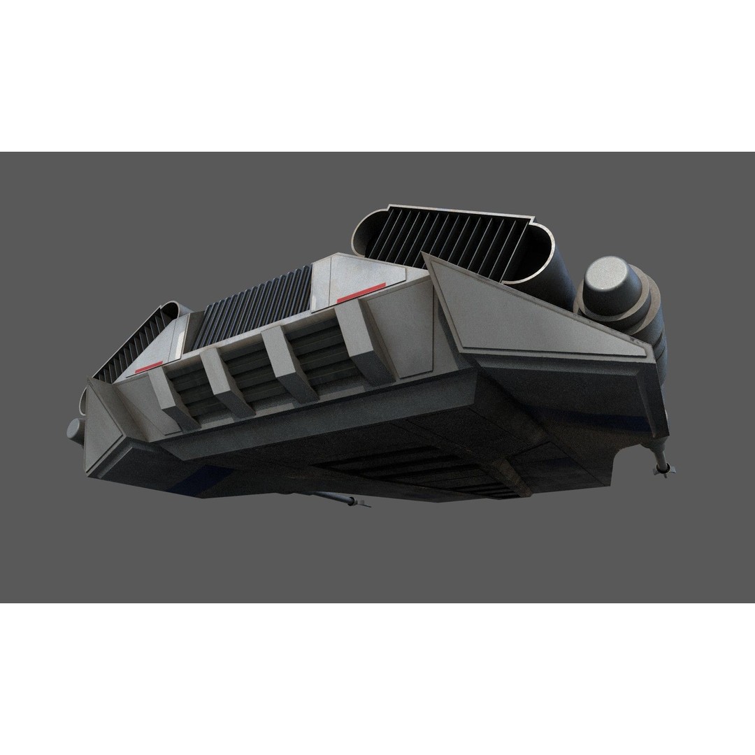 Airspeeder 3D Model – Low Poly Sci-Fi Vehicle, FBX, Game Ready - View 22