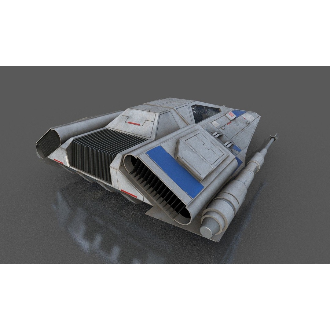 Airspeeder 3D Model – Low Poly Sci-Fi Vehicle, FBX, Game Ready - View 23