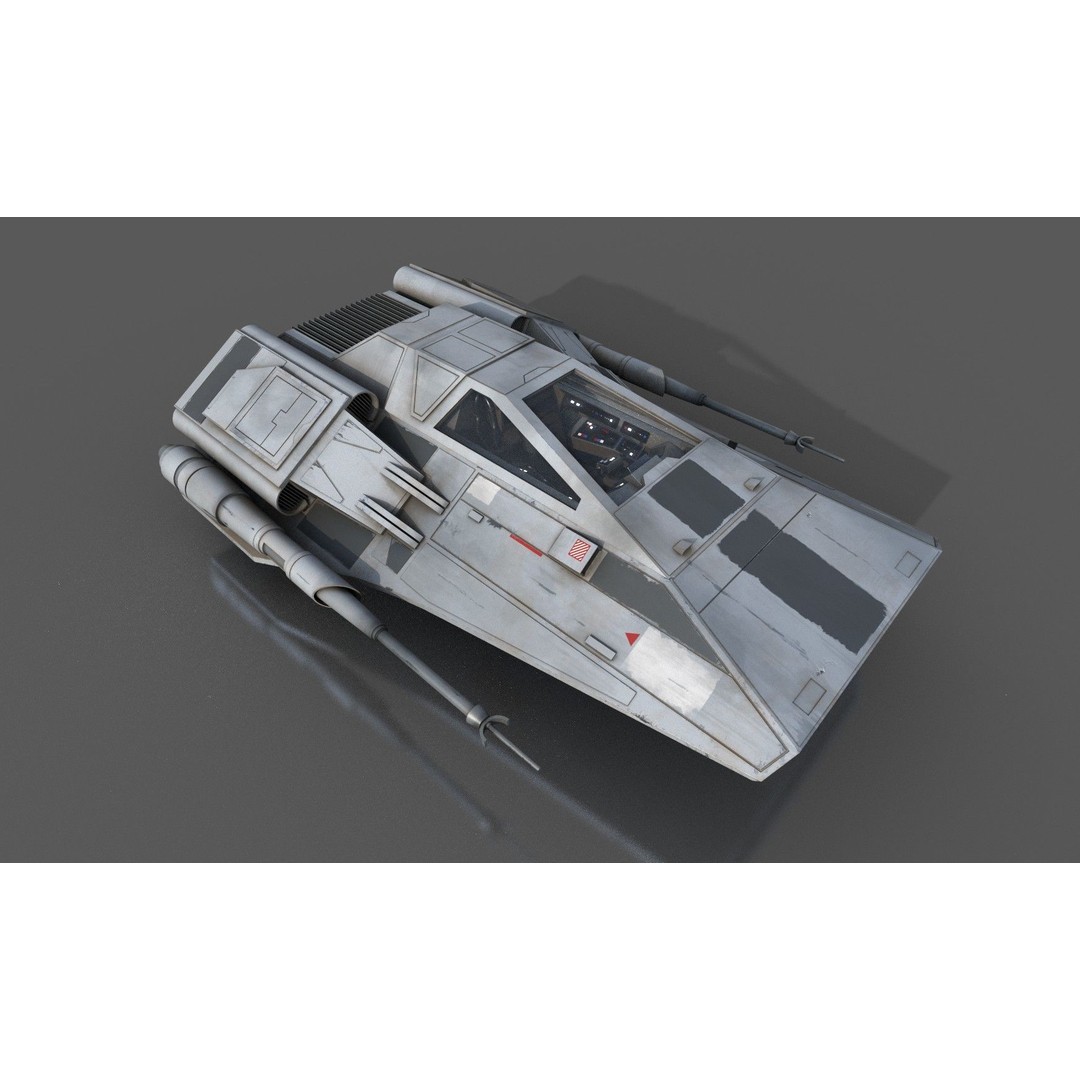 Airspeeder 3D Model – Low Poly Sci-Fi Vehicle, FBX, Game Ready - View 24