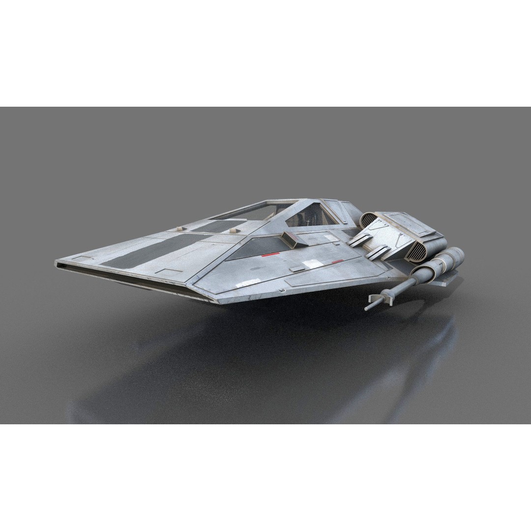 Airspeeder 3D Model – Low Poly Sci-Fi Vehicle, FBX, Game Ready - View 25