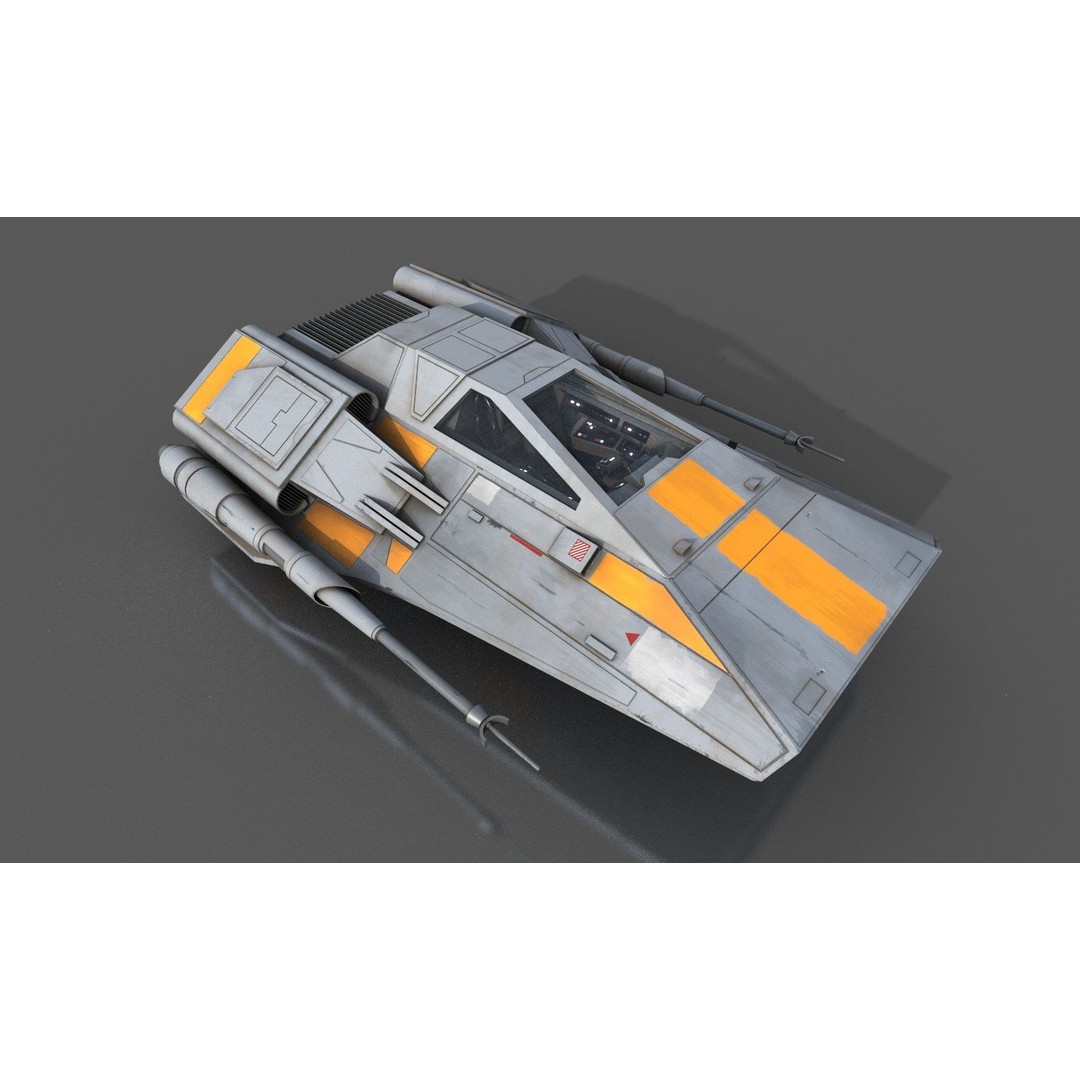 Airspeeder 3D Model – Low Poly Sci-Fi Vehicle, FBX, Game Ready - View 26