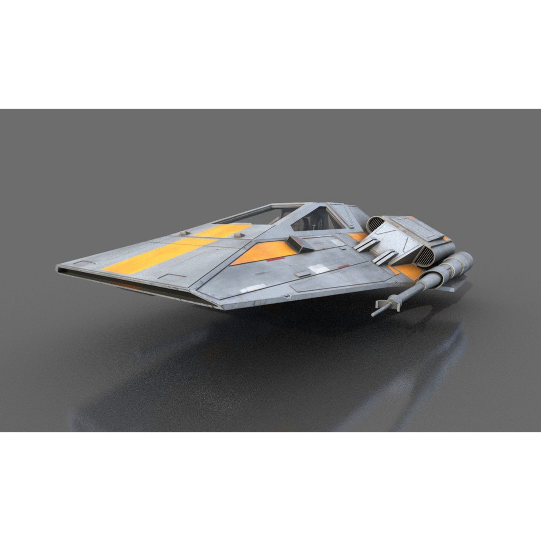 Airspeeder 3D Model – Low Poly Sci-Fi Vehicle, FBX, Game Ready - View 27