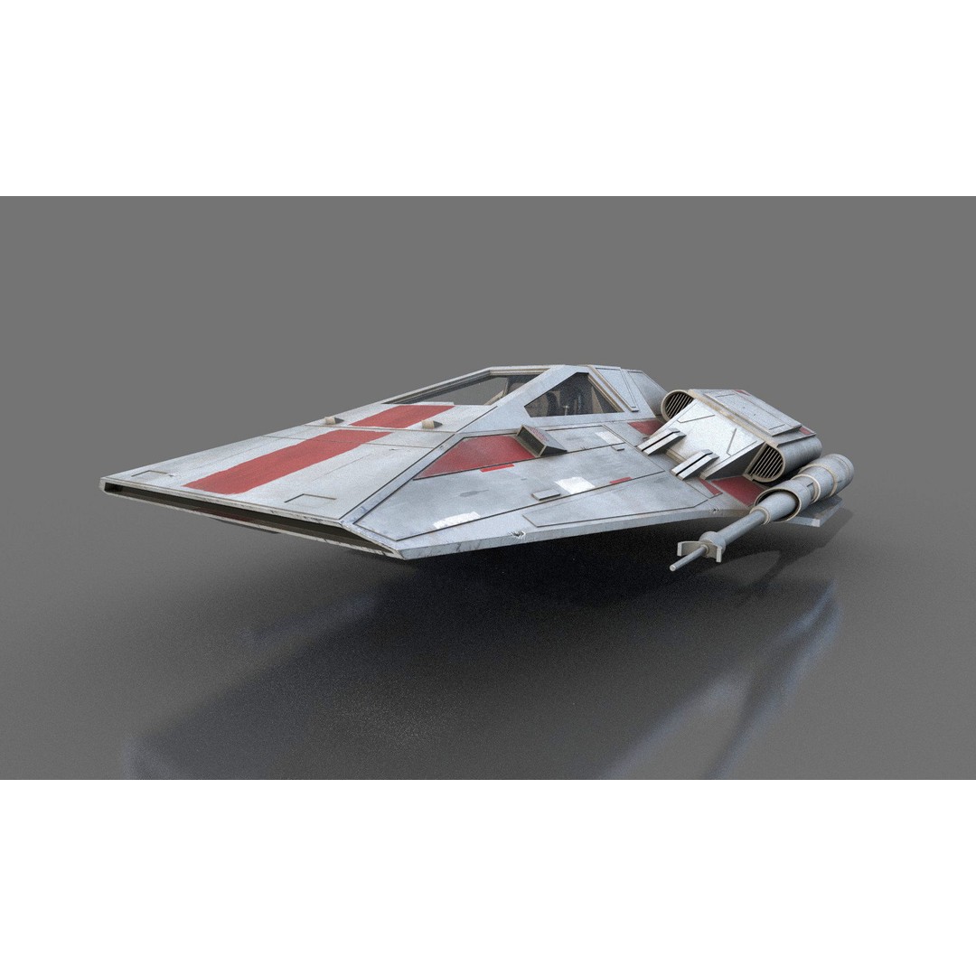 Airspeeder 3D Model – Low Poly Sci-Fi Vehicle, FBX, Game Ready - View 29